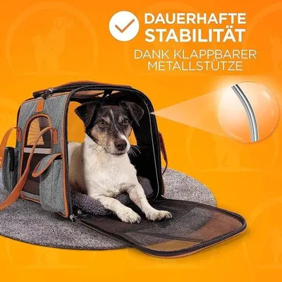 Productafbeelding van Famanu transportbox voor kleine huisdieren, katten, honden, 44 cm (L) x 32 cm (B) x 34 cm (H)