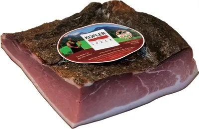Obrázek produktu pro Slanina, 6 měsíců zrající, 1/4 balení, cca 1,1 kg – Kofler Delikatessen