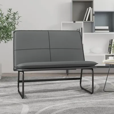 Image de The Living Store Banc Gris 100x75x76 cm Similicuir