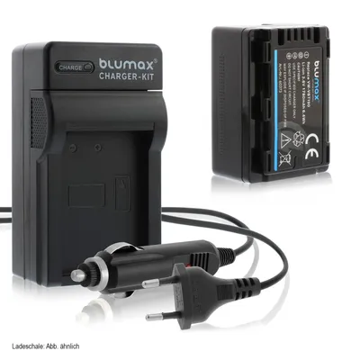 Produktbild von 1x Akku + Lader für Panasonic VW-VBT190 HC-VXF11, VX11, V808 1780 mAh 3,6V