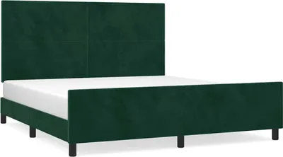 Produktbild von vidaXL Bettgestell ohne Matratze Dunkelgrün 160x200 cm Samt