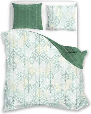 Produktbild von Bettwäsche 140x200 cm + 70x90 cm 100% Baumwollsatin Bettgarnitur Bettbezug (Milagro Verde 014)