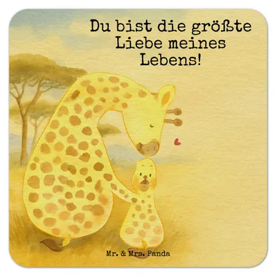 Produktbild von Mr. & Mrs. Panda Tassenuntersetzer Giraffe Kind Design 100er Set - Weiß - Geschenk, Bierdeckel, Tochter, Sohn, Mama, Mutter, Lieblingsmensch, Afrika, Tischuntersetzer