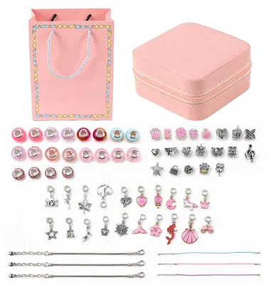 66-teilige DIY-Perlen-Set für Armbänder, mit Anhängern