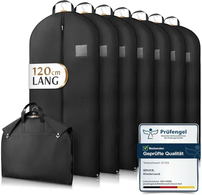 Produktbild von PromoHome® 7x Premium Kleidersack - 120x60 cm - 120 g/m² - Atmungsaktive Kleiderhülle für Anzug, Jacke, Kleider - Stoffhüllen