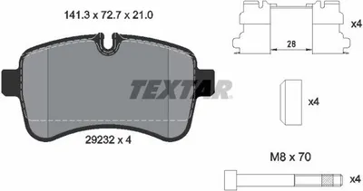 Immagine prodotto di Pastiglie freno posteriori Textar per Iveco Daily IV V Citys Daily Line Tourys
