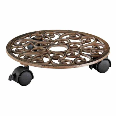 Immagine prodotto di WAGNER® design yourself 20092501 WAGNER® design yourself Pflanzenroller ANTIK GH 0925 Metall dunkelbraun rund 29,0 x 6,5 cm