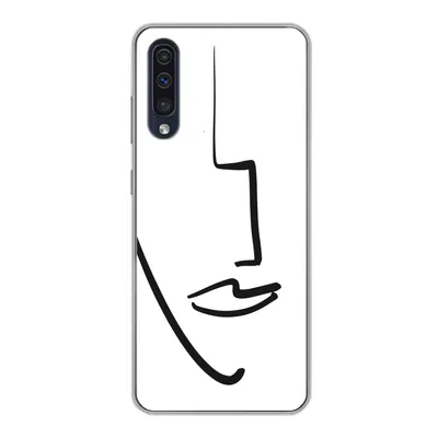 Produktbild von MuchoWow® Handyhülle Schutzhülle Hülle für Samsung Galaxy A30s Gesicht - Frau - Minimalismus Silikon Softcase Handy Hülle - Karteninhaber