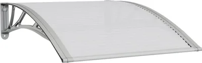 Image de vidaXL Auvent de porte Gris et transparent 100x75 cm Polycarbonate
