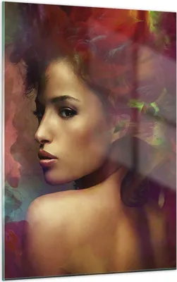 Produktbild von Bilder auf glas - Einteilig - frau gesicht - 50x70cm - Glasbilder - Wandbilder - Bilder - Kunstdruck - zum Aufhängen bereit - Wanddekoration aus Glas - Glas Bilder - Wandbild auf Glas - GPA50x70-3735