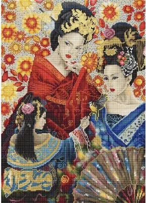 Immagine prodotto di Letistitch Set per punto croce "Geisha song", schema per il conteggio, 38x27cm