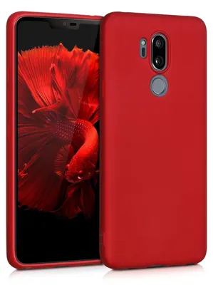 Produktbild von kwmobile Handyhülle für LG G7 ThinQ / Fit / One Hülle - Silikon Case metallisch schimmernd - Schutzhülle Cover - Metallic Dunkelrot