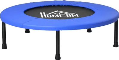 Image de HOMCOM Mini trampoline de fitness, Ø 81 cm, trampoline d'exercice avec pieds antidérapants, capacité de 100 kg, usage intérieur/extérieur, pour gymnastique, entraînement, bleu et noir