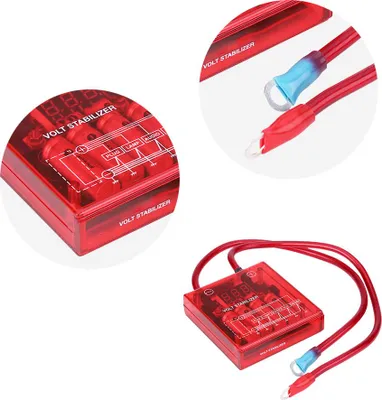Produktbild von Universelles Kraftstoffspar-Spannungsstabilisator-Regler-Set mit 3 Erdungskabeln, rot