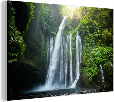 Obrázok produktu pre Nástenná dekorácia Kovový kovový obraz Wall Art 150x100cm Vodopád na Lomboku Muchowow Hliníkové obrazy
