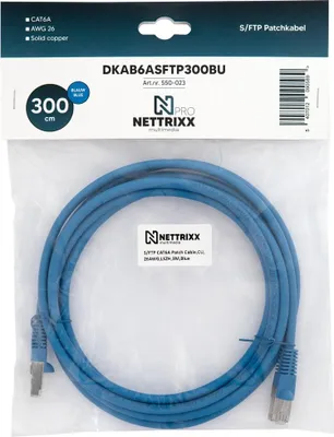 Obrázek produktu pro NETTRIXX - Kabelová páska CAT6A SFTP CAT6A 300 cm černá - 550023