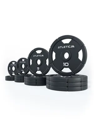 Produktbild von ATLETICA 4H Iron Plates Set | 75kg | Hantelscheiben aus Gusseisen | 4x 1.25kg ∣ 4x 2.5kg ∣ 4x 5kg ∣ 4x 10kg | Ø 50mm