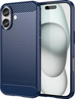 Produktbild von Mobigear Brushed Slim iPhone 16 Pro Hülle Flexibles TPU Backcover - Blau