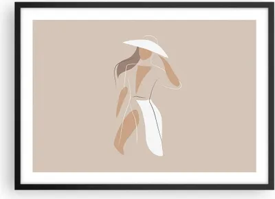 Produktbild von Gerahmtes Poster - Schwarzer Rahmen - Minimalismus Frau Buntstift - 70x50 cm - Wand Bild - Wanddeko - Wandbilder - Kunstposter - Wandposter - Bilderrahmen - Bilder - Kunstdruck - P2BAA70x50-4603