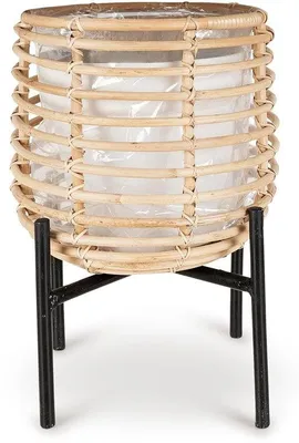Immagine prodotto di Portavasi naturale - Rattan e ferro - 24 cm