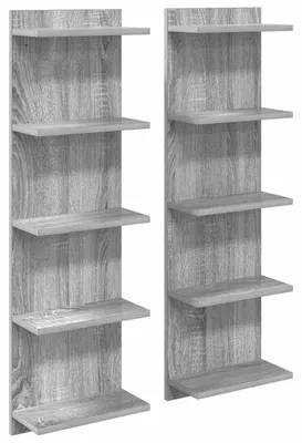 Obrázek produktu pro vidaXL Nástěnné police, 2 kusy, barva Sonoma, rozměry 30 x 15 x 100 cm, materiál: dřevotříska
