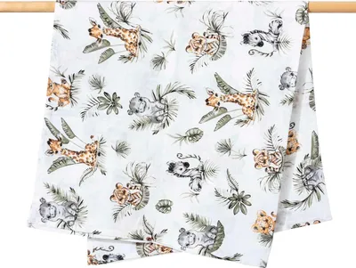 Produktbild von Musselin Mullwindeln – Wickeldecke 120 x 120 cm - Savanna Fun