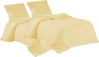 Produktbild von Bettwäsche 2er 135x200 + 2er 80x80 cm Gelb Bettbezug Baumwolle, 4-teilig