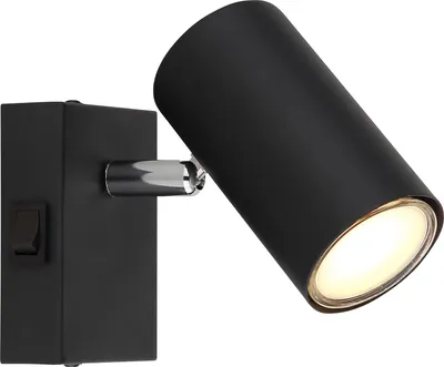 Immagine prodotto di GLOBO Lampada da parete con interruttore Lampada da parete Faretto da parete per interni Nero 57911-1B