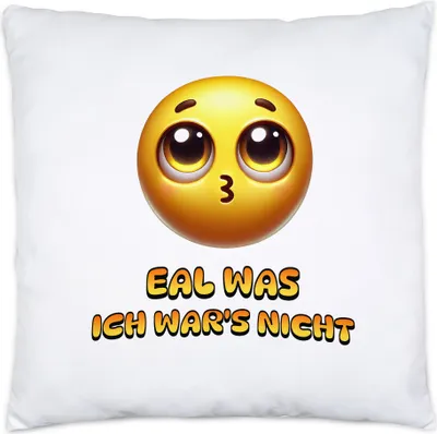 Produktbild von Egal Was Ich War’s Nicht Kissen Lustige Emoji Spruch Geschenk Humor Smiley Spaß Design