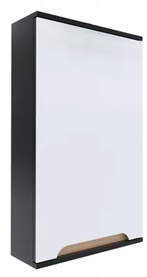 Zdjęcie produktu dla Szafka z lustrem czarna 45x16x75 czarny/dąb Omeble