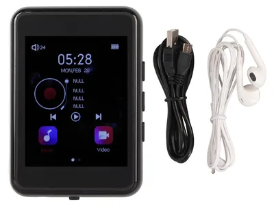 Obrázok produktu pre MP3 prehrávač, 2,4-palcový dotykový displej, bezstratový zvuk, Bluetooth 5.0, FM rádio s nahrávaním, integrovaný reproduktor, MP4-MP5 hudba