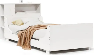 Produktbild von vidaXL Massivholzbett ohne Matratze Weiß 75x190 cm Kiefernholz