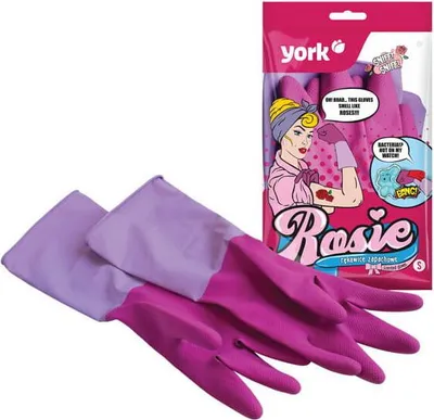 Image de York, Rosie gants en caoutchouc parfumés, taille L, 1 paire