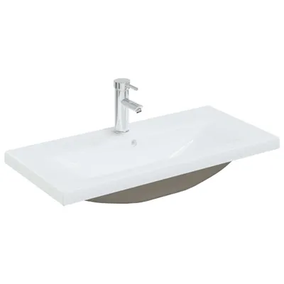 Immagine prodotto di Lavabo da Incasso con Rubinetto 81x39x18 cm in Vetroceramica Bianco