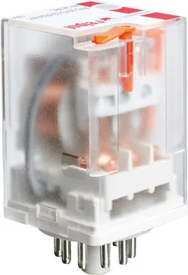 Zdjęcie produktu dla R15-2013-23-5230-WT: Przekaź przemysłowy 10A, 3-biegunowy, 230V AC, z wtykiem i wskaźnikiem, test Agni