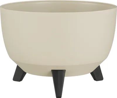 Produktbild von Mica Decorations Doppio Pflanzenständer - 18,5 x Ø33 cm - Blumentopf Groß für Außenbereich - Blumenständer für Balkon - Recycelter Kunststoff - Beige
