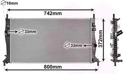 Produktbild von VAN WEZEL 18002596 Kühler Wasserkühler Motorkühler für FORD Focus II Schrägheck (DA, HCP, DP)