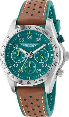 Produktbild von Aston Martin Herrenchronograph AML Thrill MTRS1F501 Grün/Silikon 42 mm