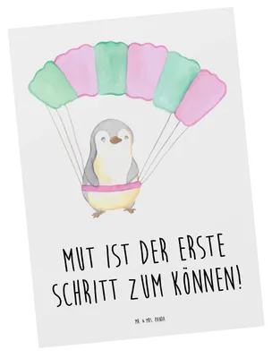 Produktbild von Mr. & Mrs. Panda Postkarte Sich in einer neuen Sportart versuchen - Weiß - Geschenk, Sport und Fitness, Motivation, Neues lernen, Vertrauem, erster Schritt, Ansichtskarte