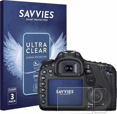 Produktbild von 6x Für Canon EOS 7D Schutzfolie Savvies Displayschutz Display Schutz Folie Klar Transparent
