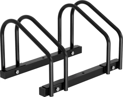 Produktbild von Fahrradständer für 2 Fahrräder Reifenbreite rostfreier Stahl Boden oder Wandmontage Mehrfachständer Fahrradhalter Aufstellständer, Schwarz