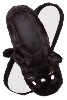 Produktbild von Hausschuhe Damen Schwarz - süße Hausschuhe 36-37 - warme Pantoffeln - bequeme Slipper - Hausschuhe