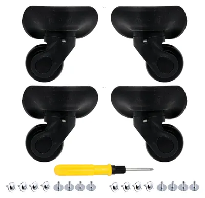 Produktbild von 2 Paar Ersatzrollen für Gepäck 360 Schwenkbare Kofferrollen schwarz, Schwarz, W041-2, Gepäcksets