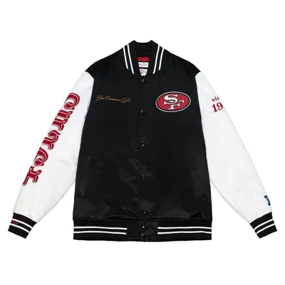Produktbild von San Francisco 49ers NFL Mitchell & Ness Team Origins Varsity Satin Jacke-XL