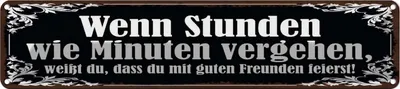 Produktbild von vianmo Blechschild 10x46 cm Stunden wie Minuten vergehen Spruch Zitat