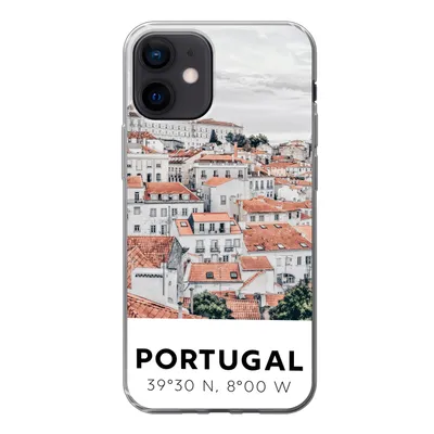 Produktbild von MuchoWow® Handyhülle Schutzhülle Hülle für iPhone 12 Portugal - Europa - Rot - Silhouette Silikon Softcase Handy Hülle - Schutzhülle