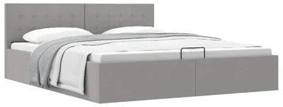 Obrázok produktu pre vidaXL Úložná posteľ Hydraulic Light Grey Fabric 180 × 200 cm