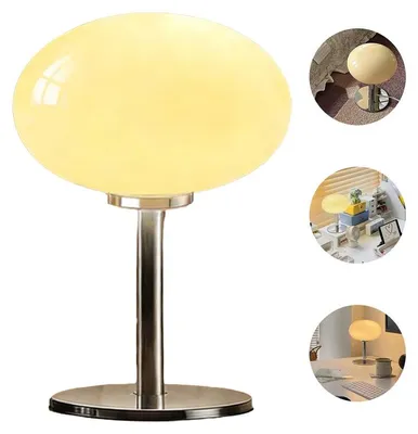 Produktbild von Pilz Tischlampe Glas modern dimmbar LED Nachttischlampe 3 Lichtfarben, dekorative Wohnzimmer Lampe Nachttisch Geschenk