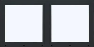 Produktbild von ARON Ternum Aluminiumfenster RAL 7016 anthrazitgrau 2 Flügelig (Dreh-Kipp/Dreh-Kipp) mit festem Pfosten 1000x1000 mm