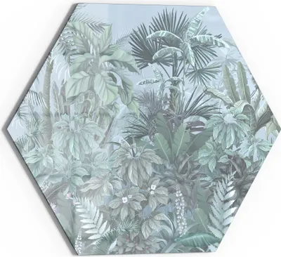 Produktbild von DEQORI Glasbild Echtglas 40x35 cm 'Tropische Harmonie' Wandbild Bild modern Deko